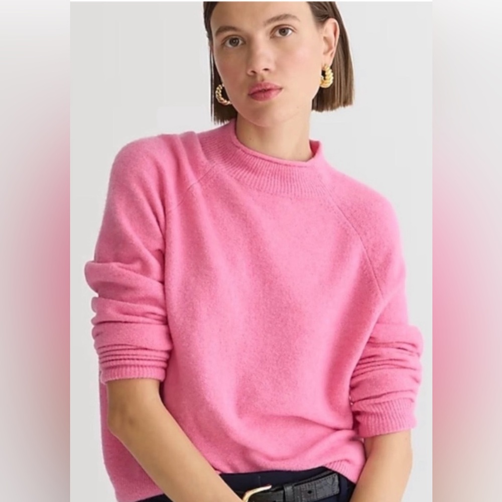 J Crew Supersoft rollneck pink sweater. Size XXS